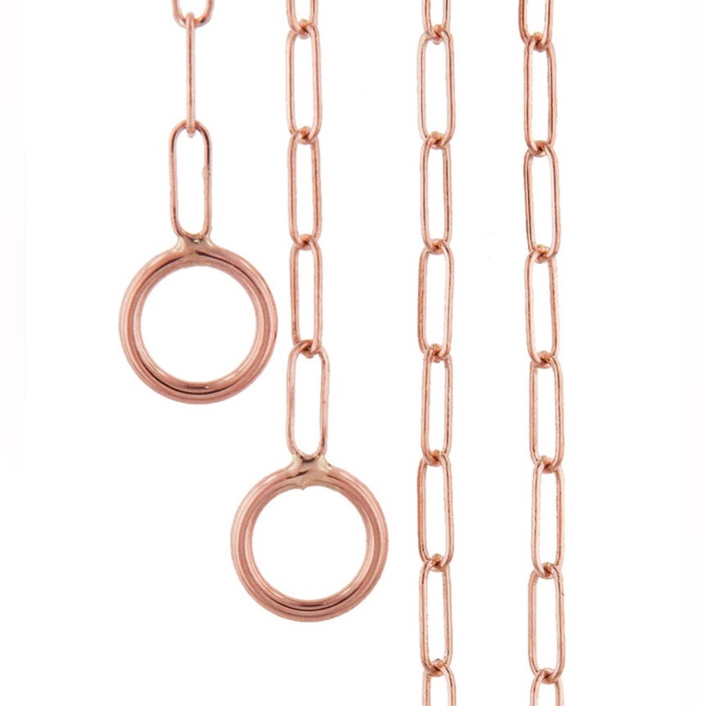Marla Aaron 14K Rose Gold 16” Square Link Chain
